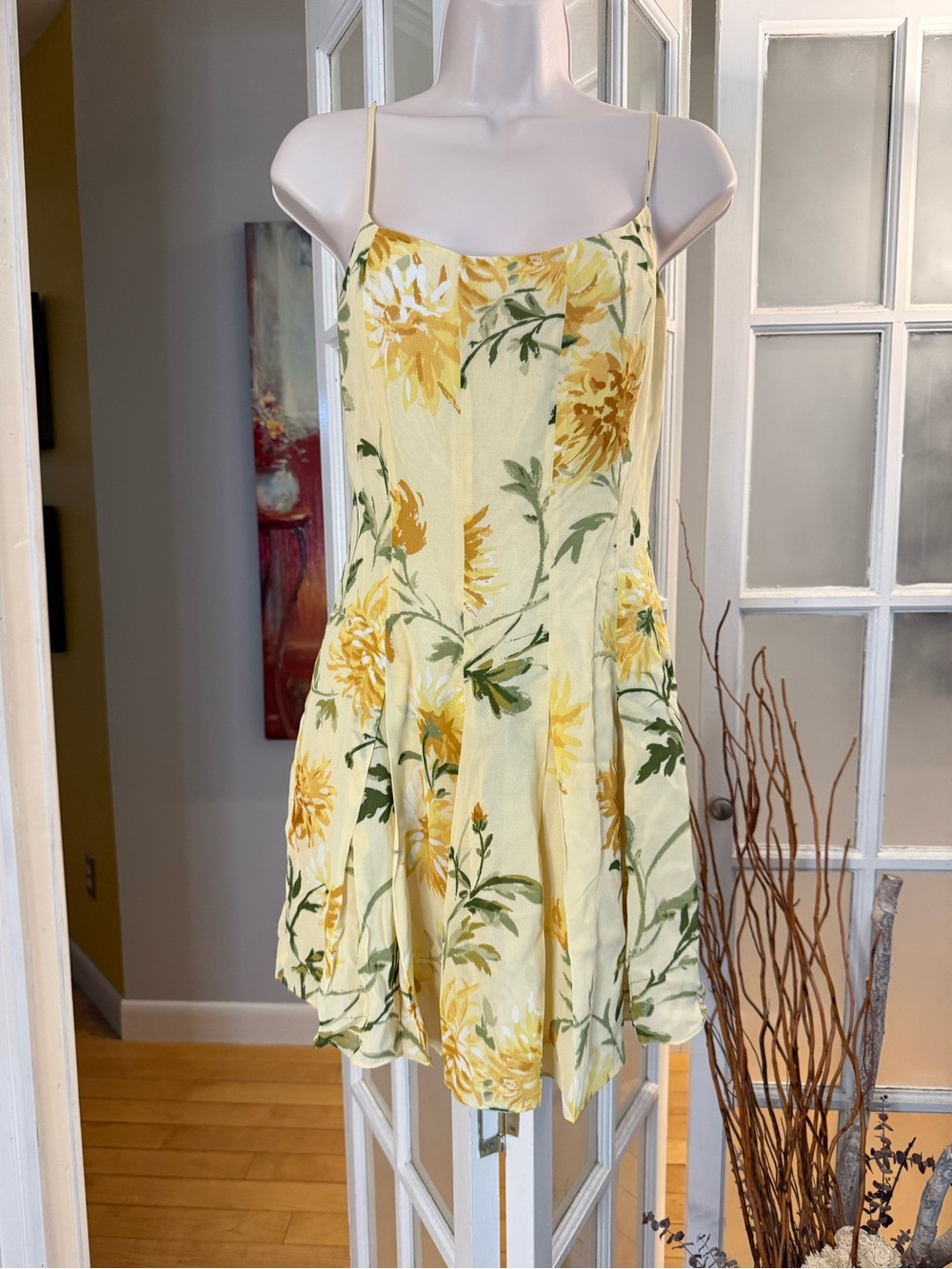✨NWT Reformation Yellow Floral Mini Dress Size 4✨